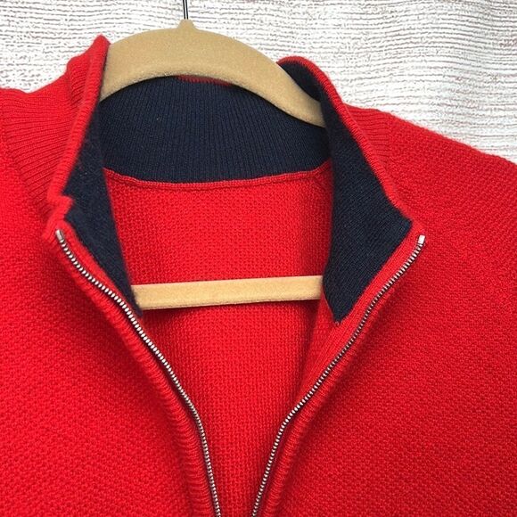 Vintage BEST Of SCOTLAND 100% Cashmere 1/4 Zip Red Sweater - Picture 4 of 12